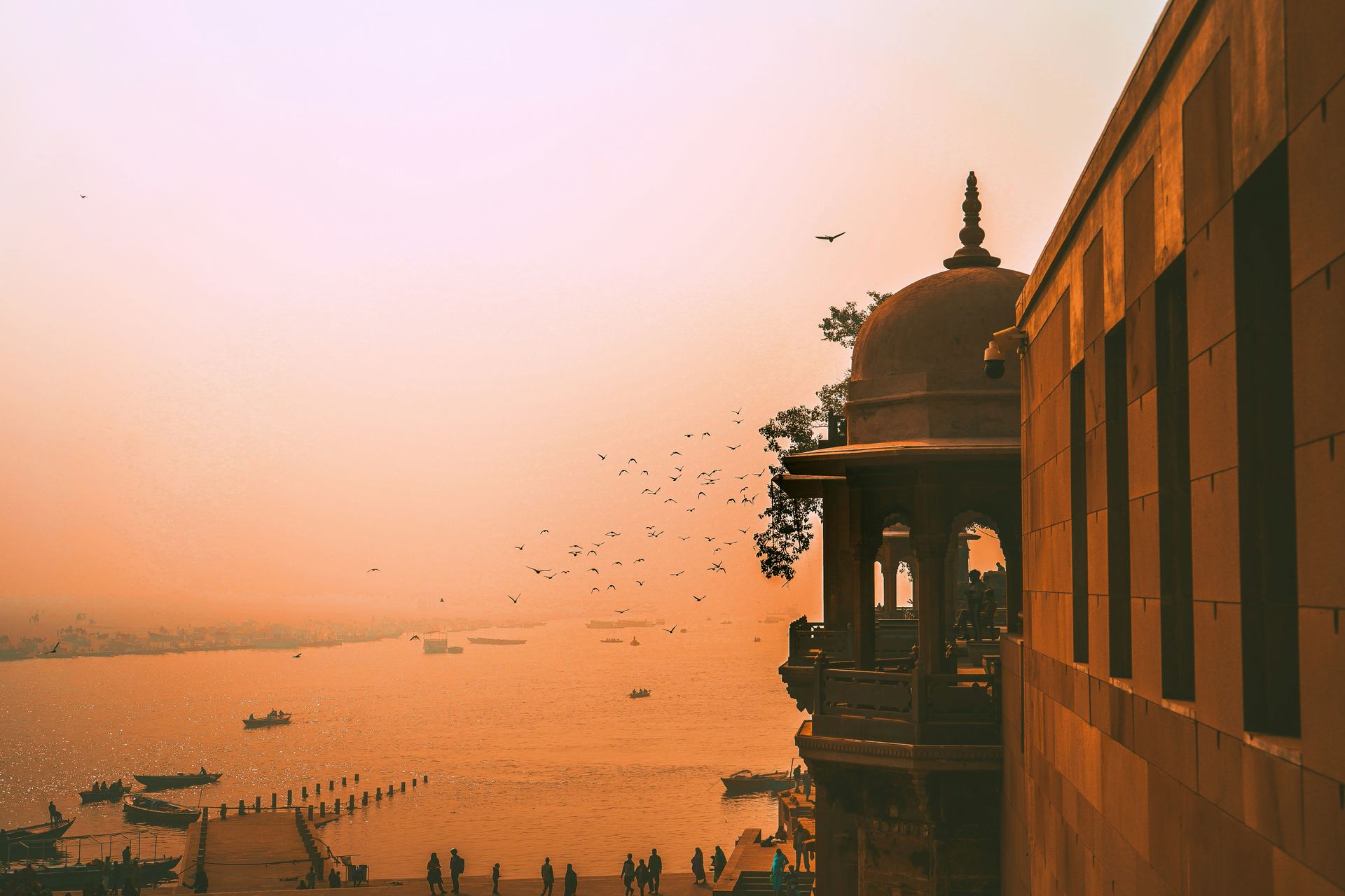 Varanasi ghats at dawn